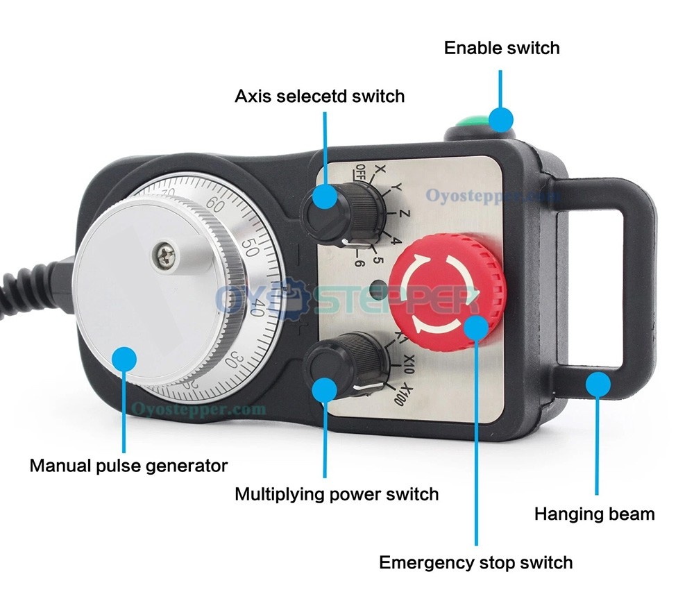 5 Axis Manual Pulse Generator MPG Pendant Handwheel+15-pin plug For CNC Controller DDCSV4.1